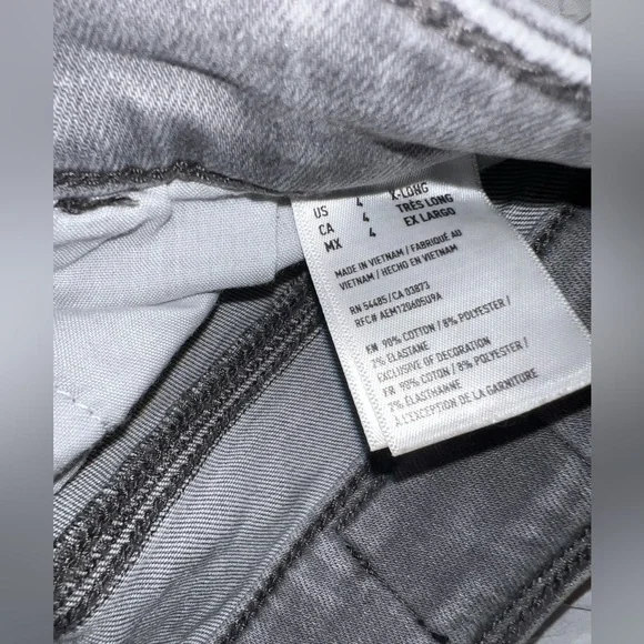 American Eagle Outfitters Gray Distressed Skinny Jeans- Strecth - Picture 3 of 4